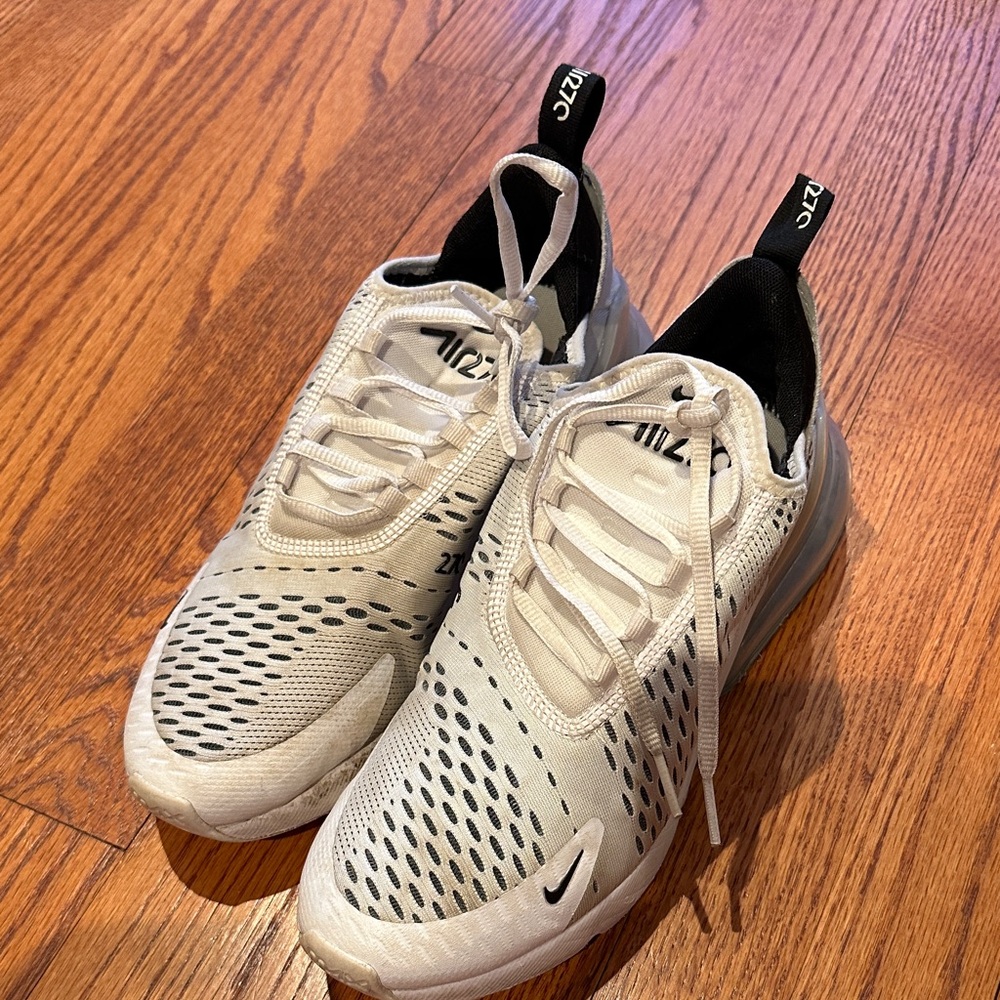 Nike Air Max 270 White and Black Athletic Shoes